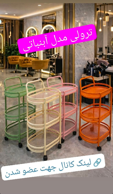 ترولی آرایشگاهی بیضی برند ثنکو ۲۳۷۱ ترولی آرایشگاهی رنگبندی چرخدار